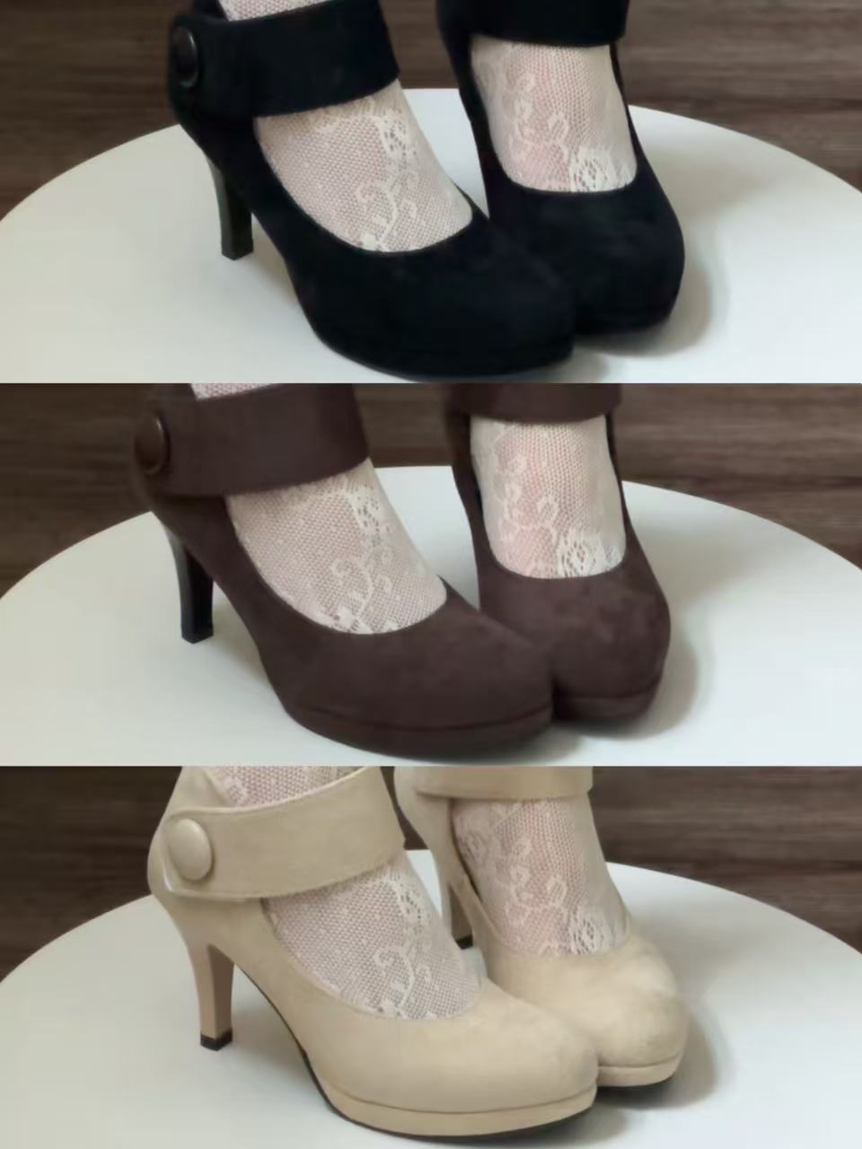 Annie Suede Platform Mary Jane Ankle Strap Pumps