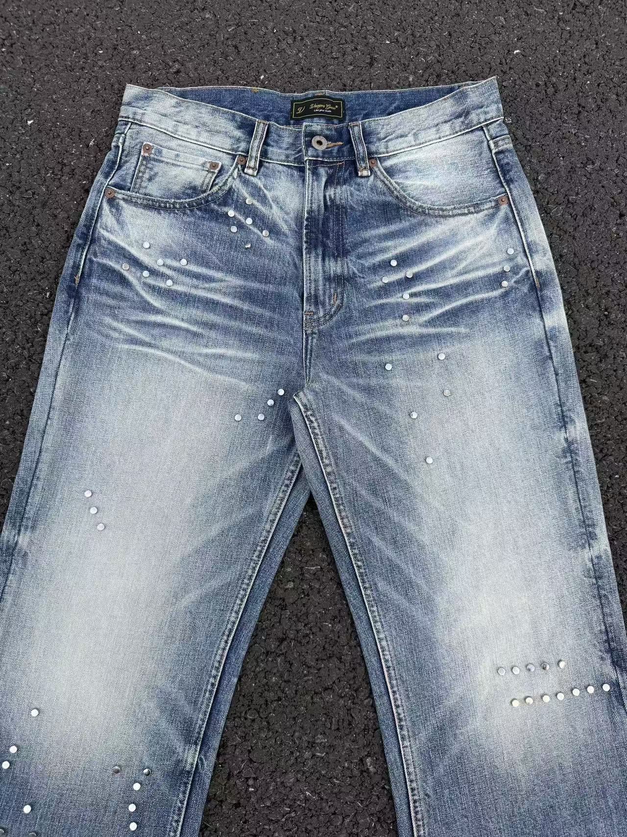 Frosted Glacier Fresh-Wash Distressed Whisker  Flare-Leg Jeans