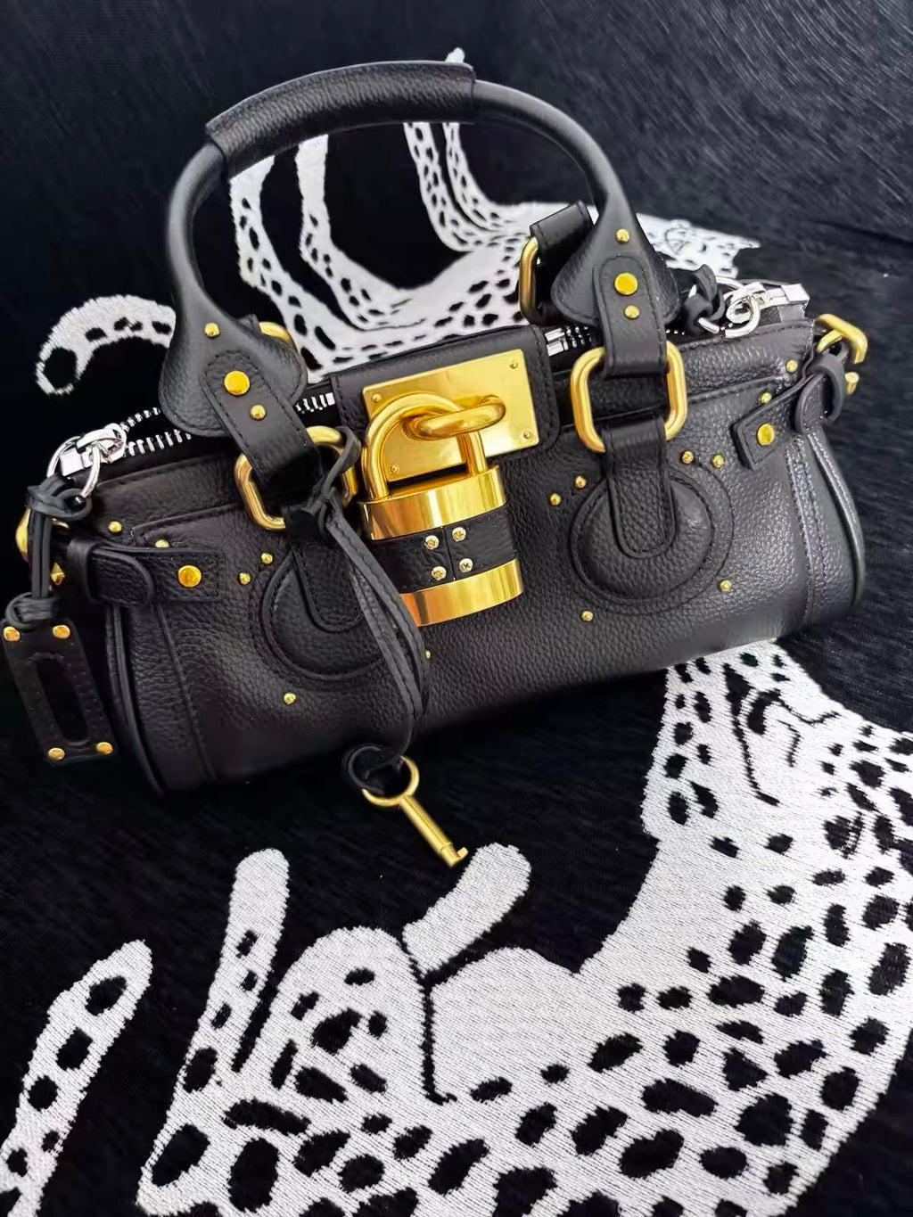 Padlock Leather Satchel Bag