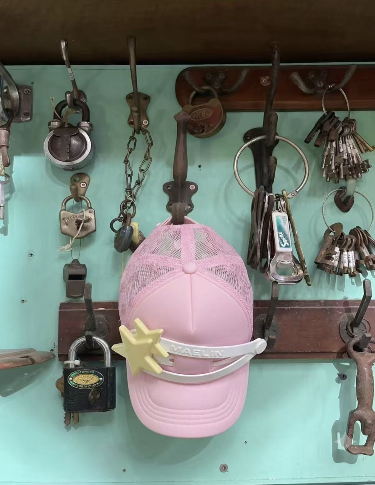 Star Hair Clip Baseball Cap - Pink