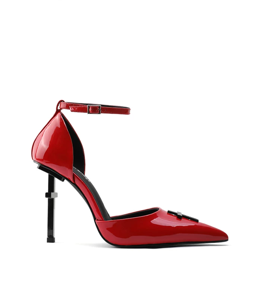 Crucifix Cut-Out Strappy Heels