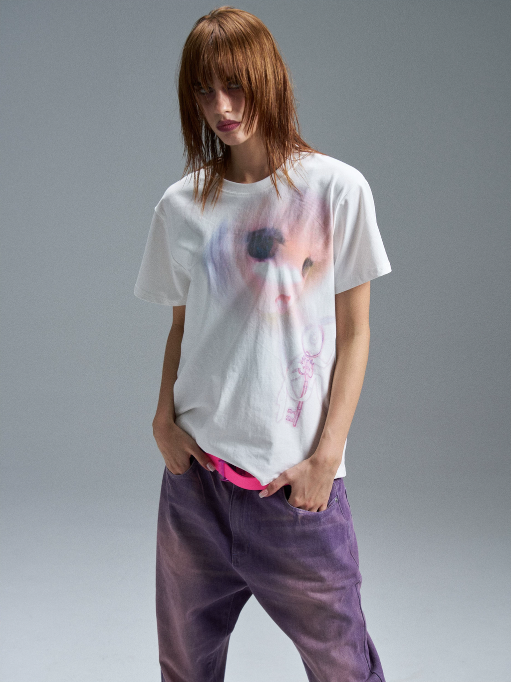 PAIKI Girl Portrait Print T-Shirt