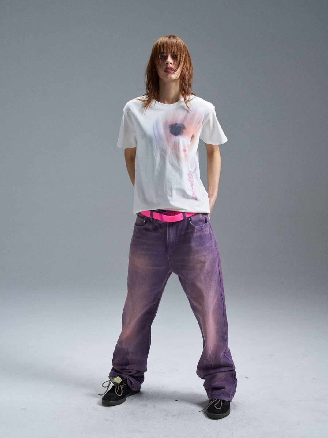 PAIKI Girl Portrait Print T-Shirt