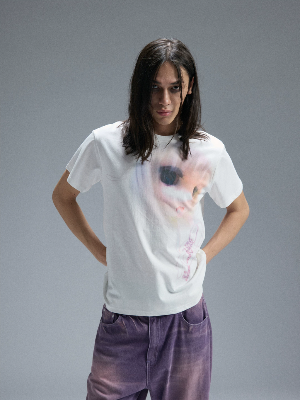 PAIKI Girl Portrait Print T-Shirt
