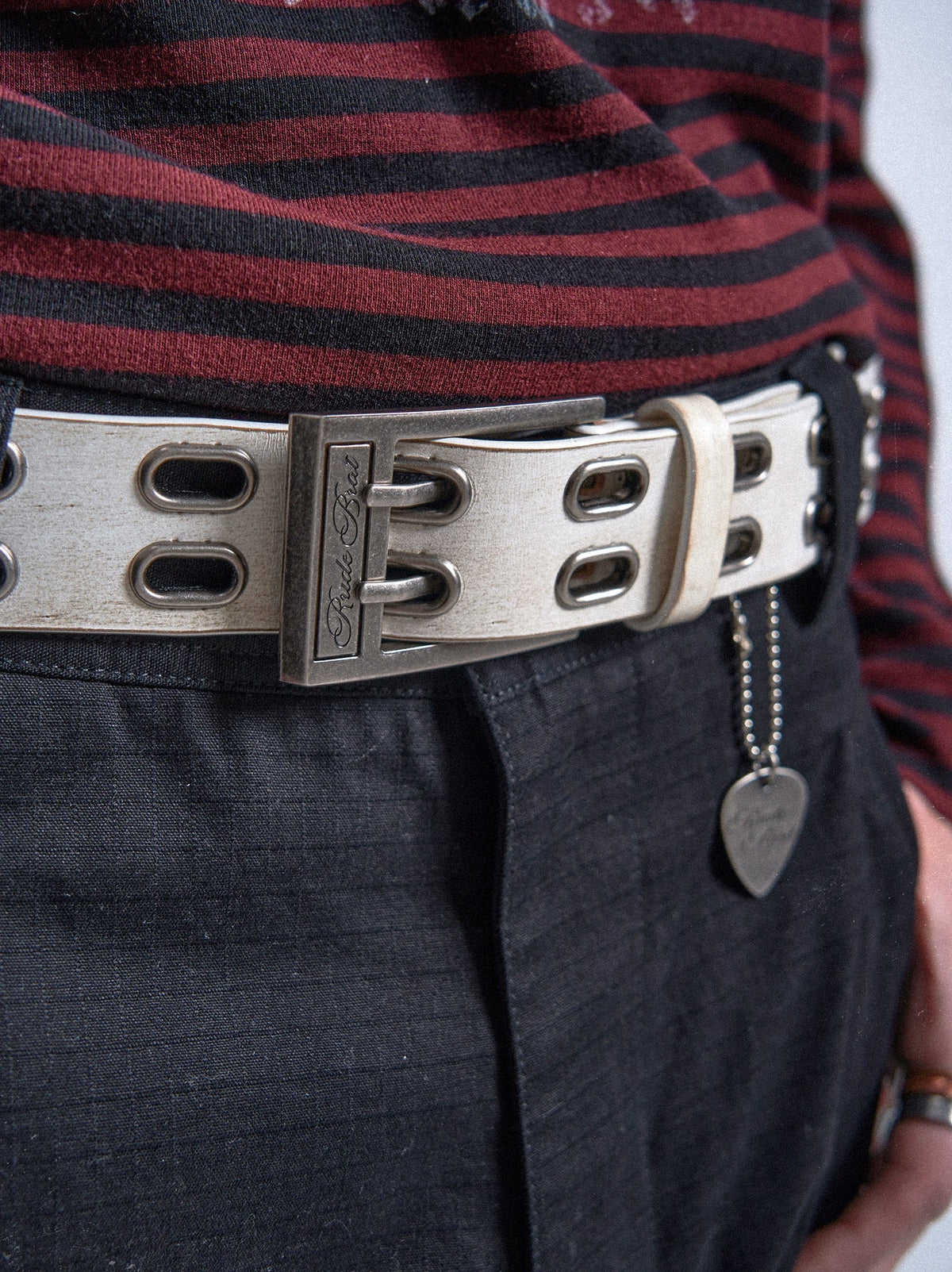 Bad Boy Punk Leather Belt - detail