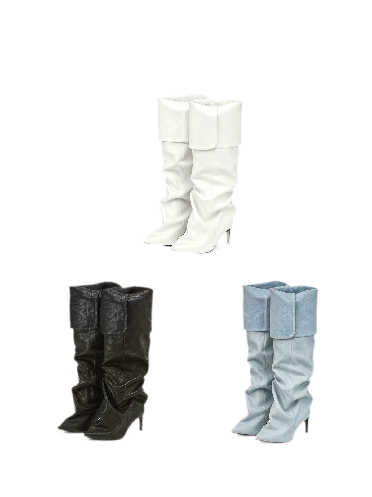 24ANS Pointed Toe Slouch Boots - front 1