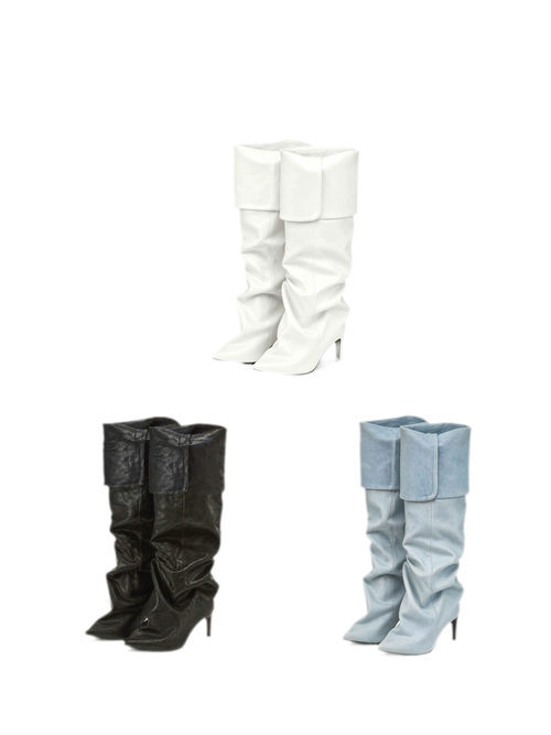24ANS Pointed Toe Slouch Boots - front 1