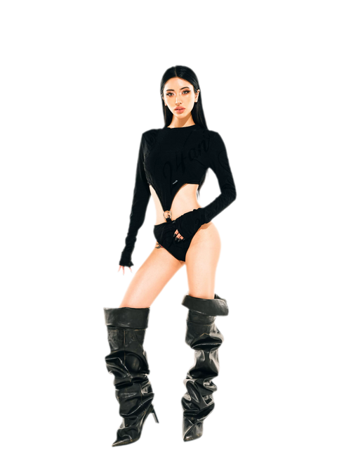 24ANS Flocked Cutout Fitted Bodysuit - detail 1