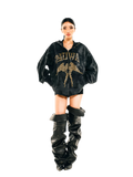24ANS Camouflage Rhinestone Hoodie Sweatpants Set - front