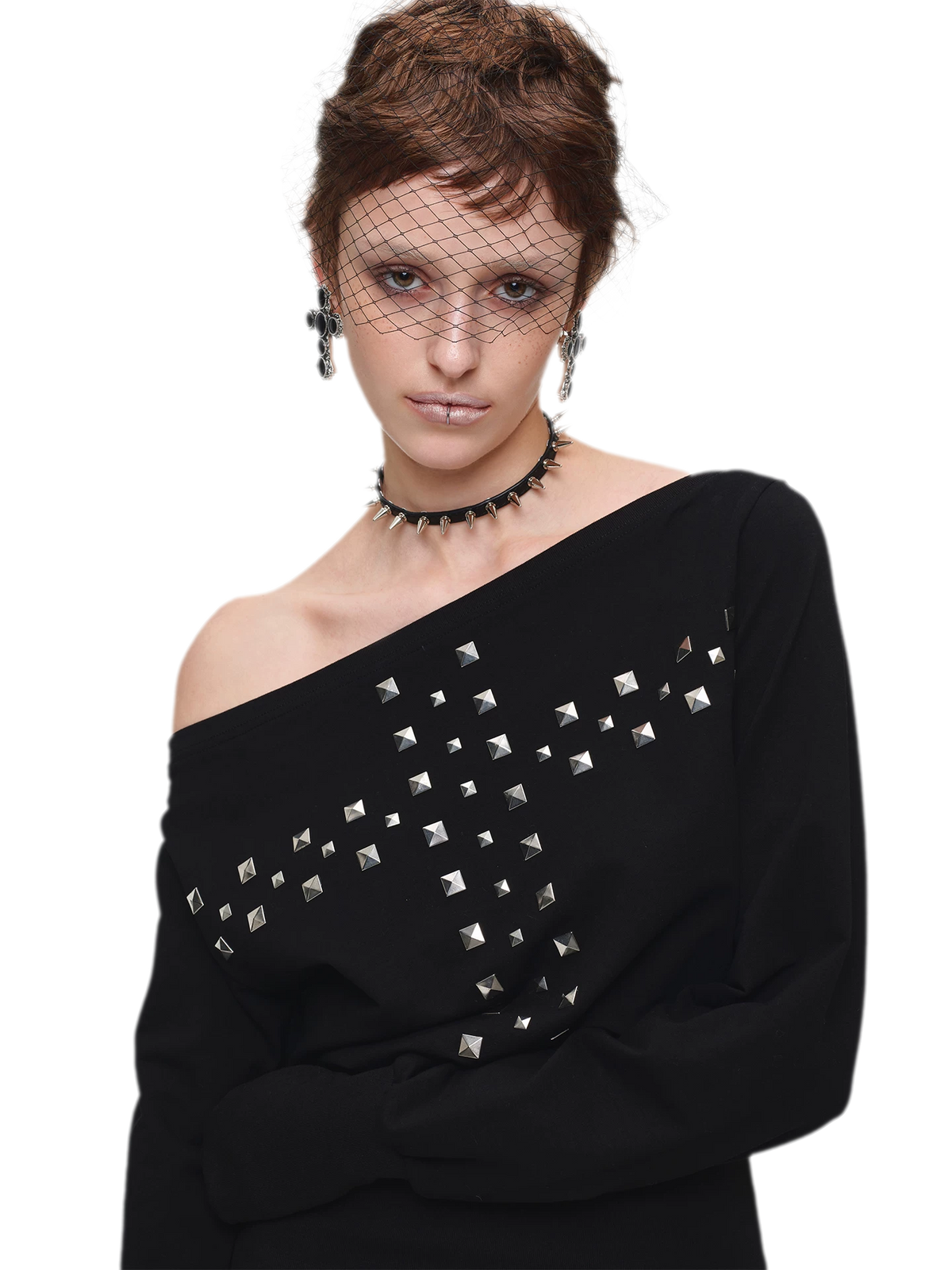 One-Shoulder Rhinestone Cross Bodycon Dress