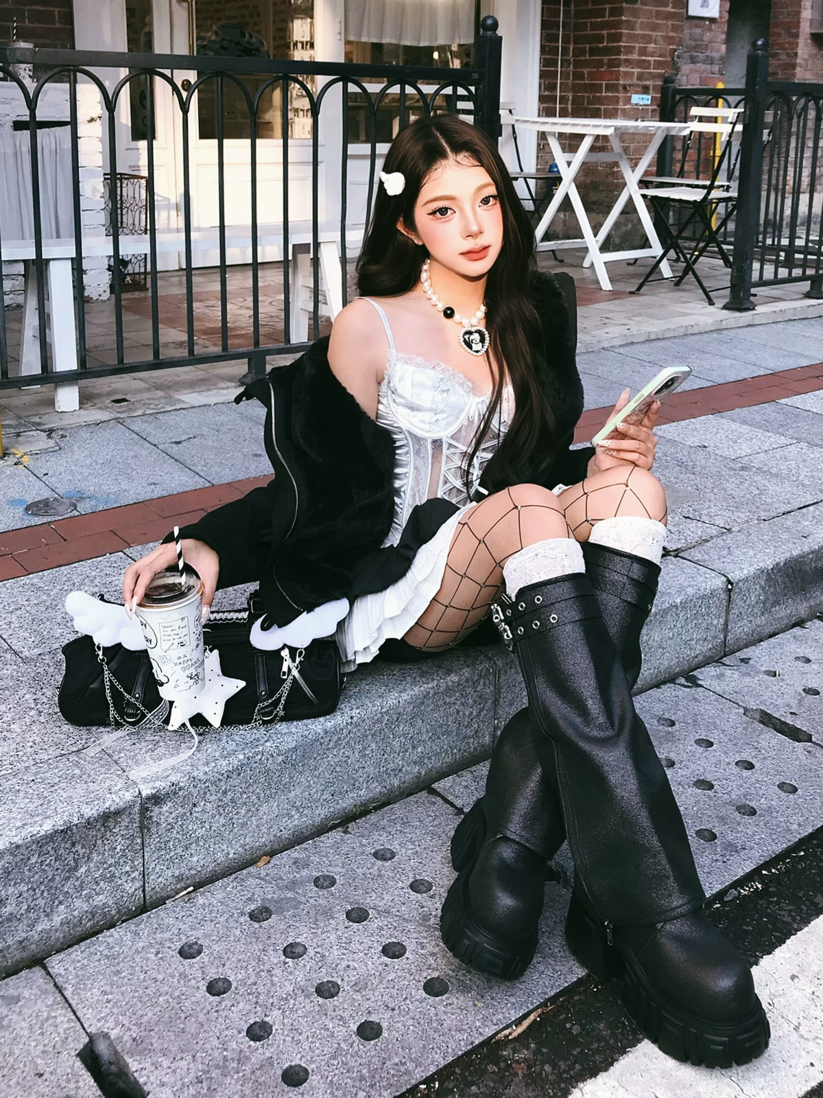 Platform Ankle Boots – Black Chunky Lug Sole Lace-Up Height-Boosting Boots