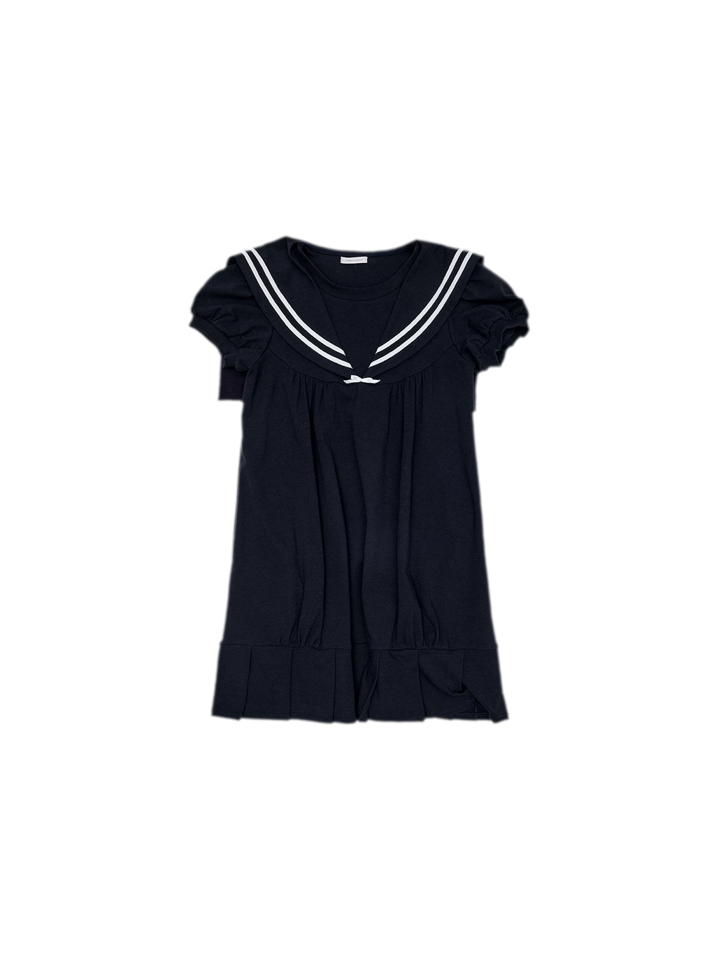 Retro Navy Collar Pleated Midi Dress - Heather Gray