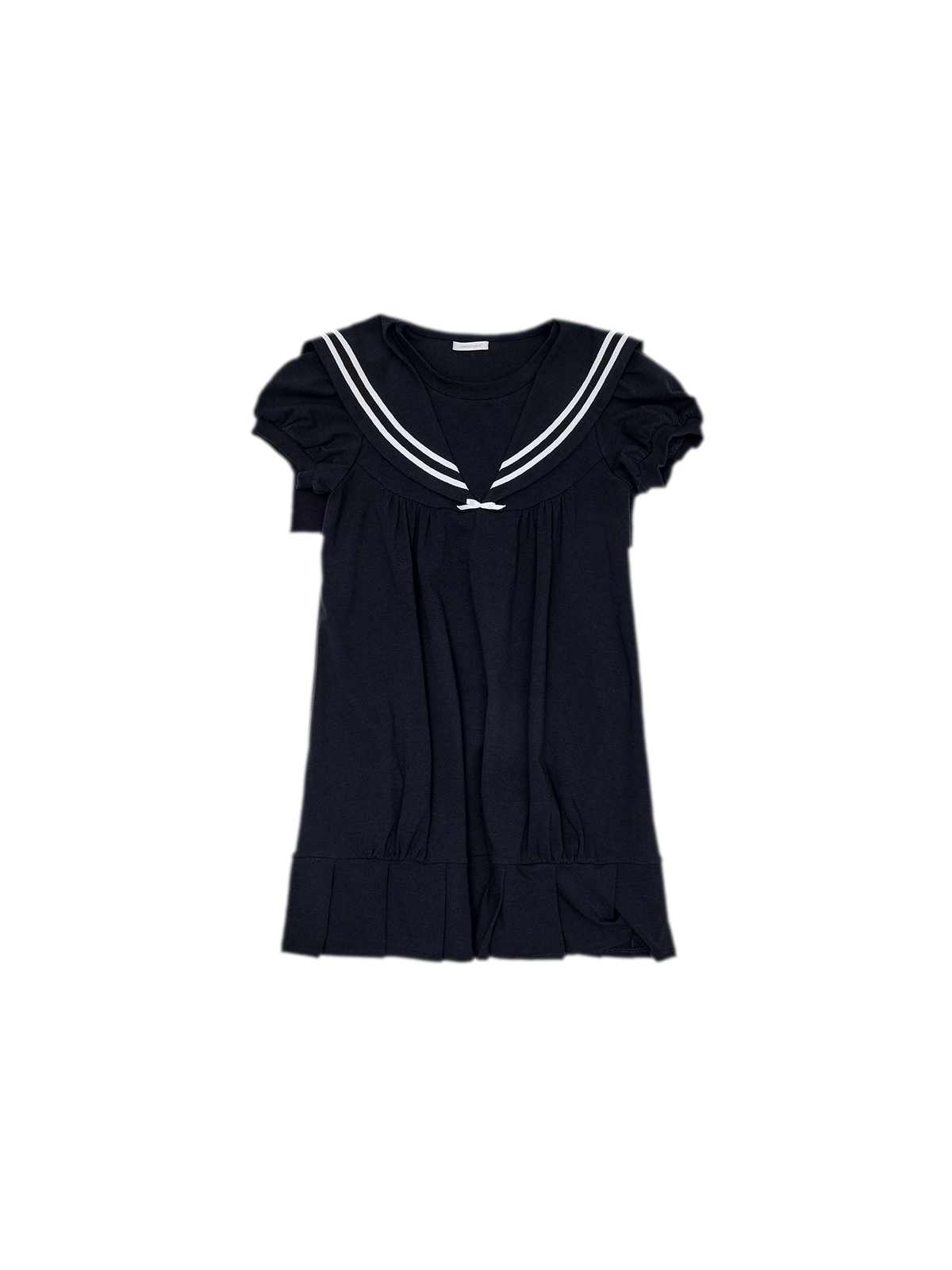 Retro Navy Collar Pleated Midi Dress - Heather Gray