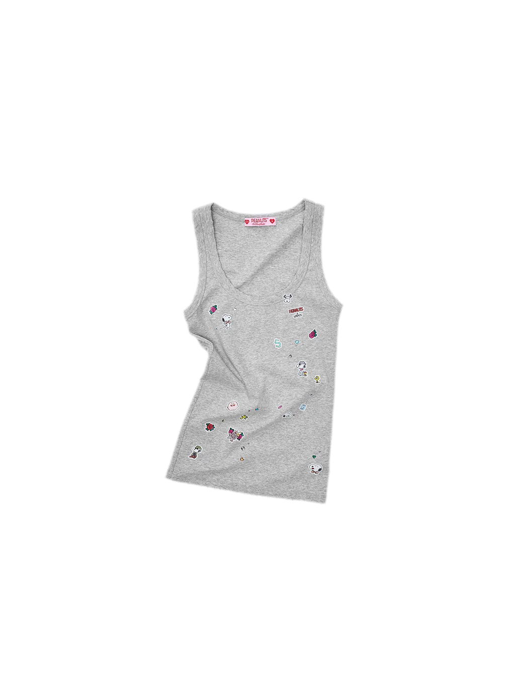 Washed Ribbed Scoop-Neck Rhinestone Tank Top