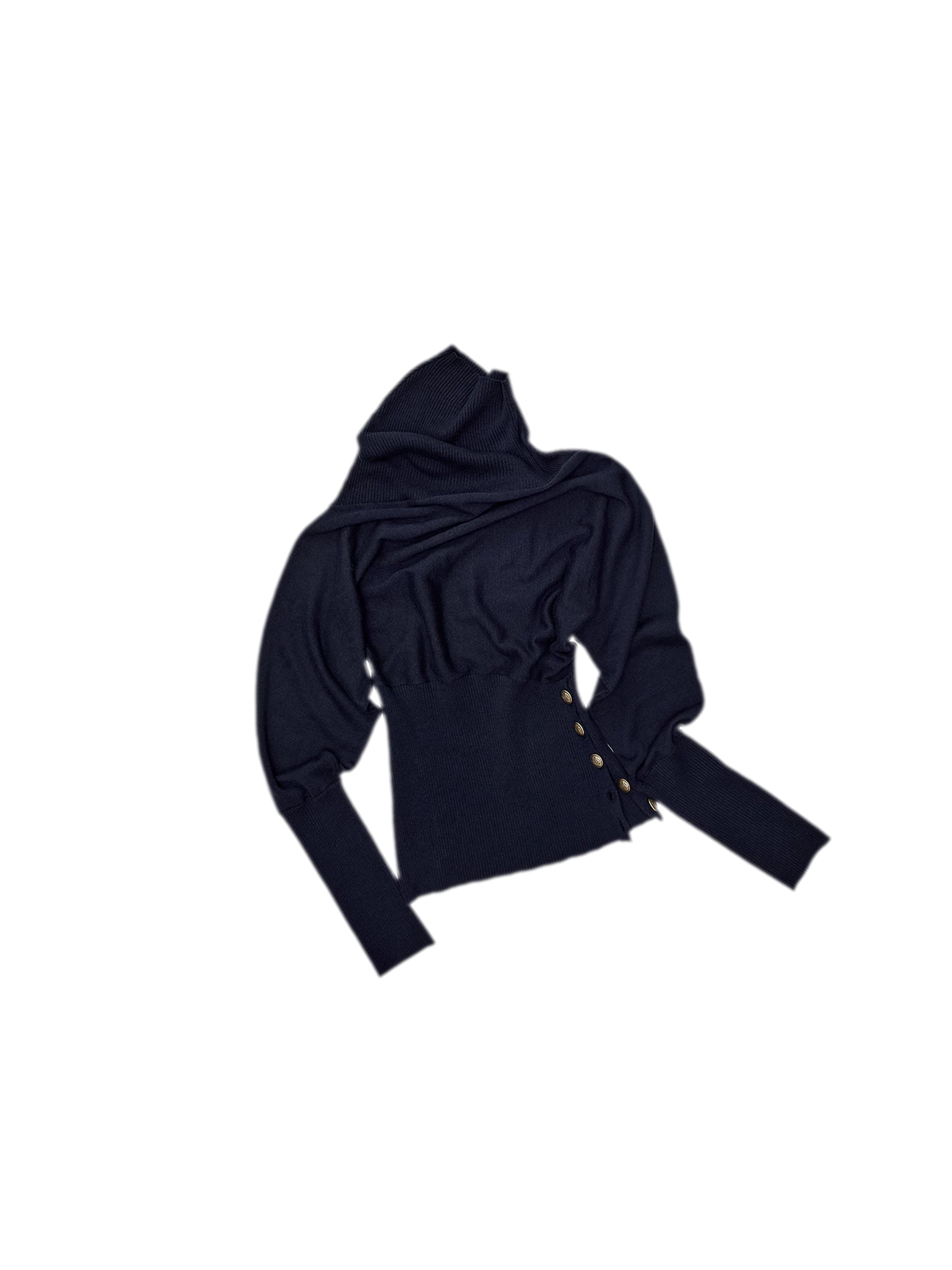 Acetate Cashmere Blend Batwing Turtleneck Sweater
