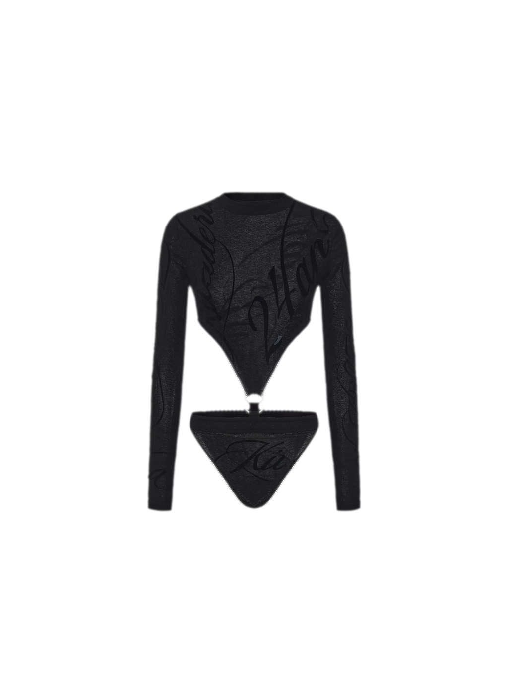 24ANS Flocked Cutout Fitted Bodysuit - back