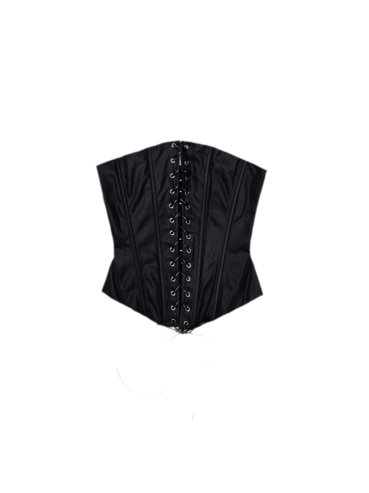 Washed Faux Leather Lace-Up Corset Belt
