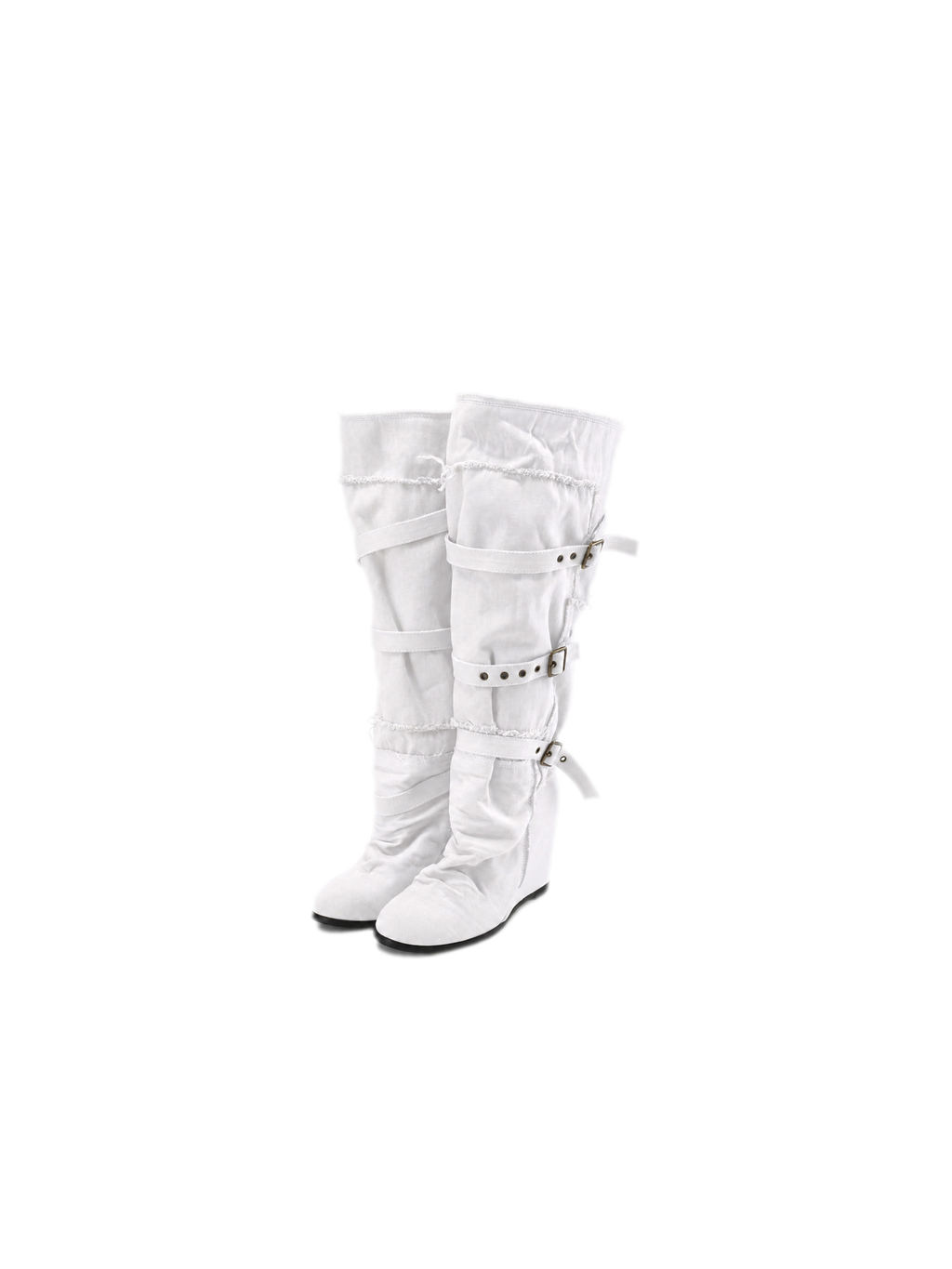 24ANS Distressed Pleated Wedge Boots - worn 1