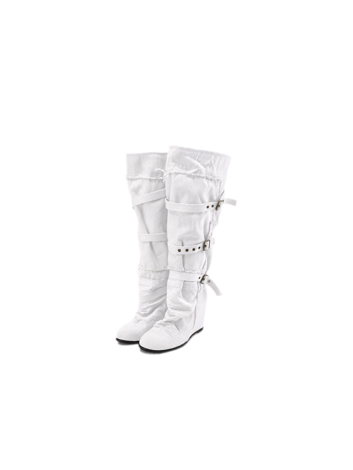 24ANS Distressed Pleated Wedge Boots - worn 1