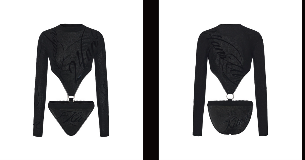 24ANS Flocked Cutout Fitted Bodysuit - worn 4