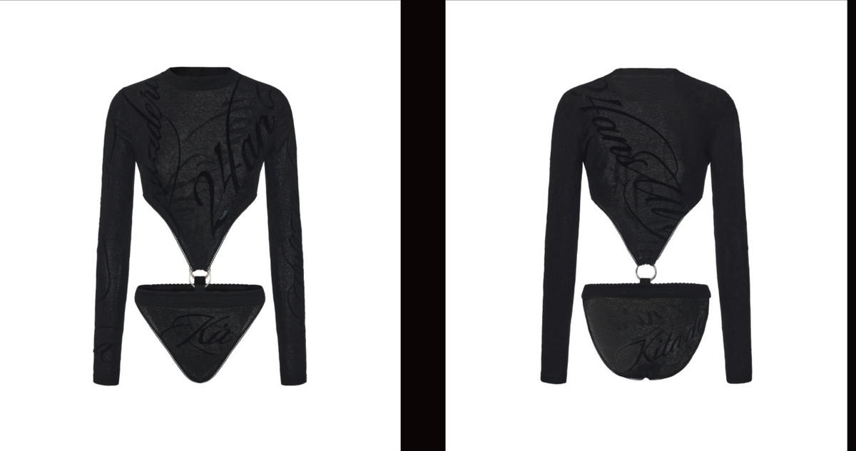 24ANS Flocked Cutout Fitted Bodysuit - worn 4