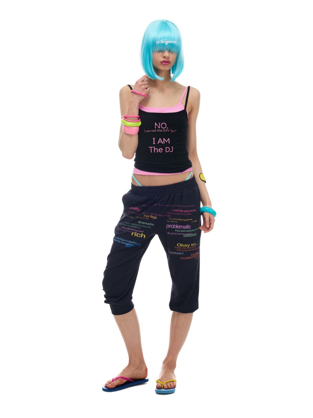 Colour-Block Layered Tank – Black &amp; Pink