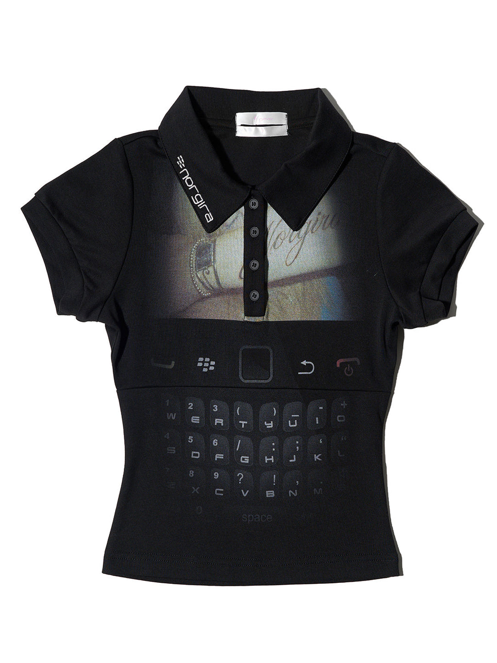 Black Berry Retro Graphic Polo