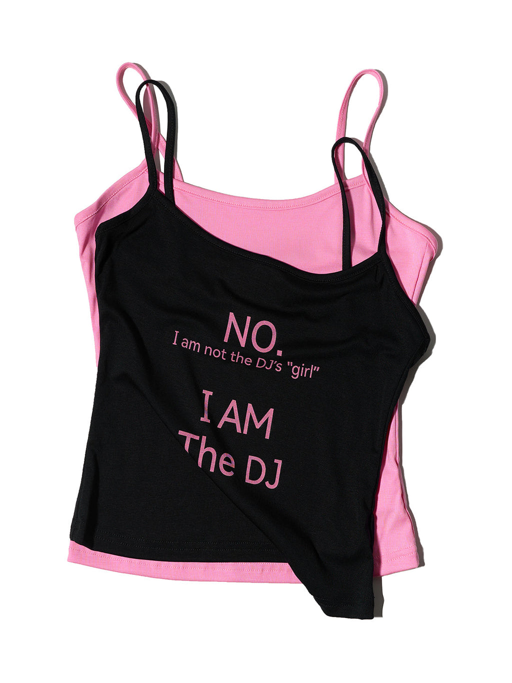Colour-Block Layered Tank – Black & Pink