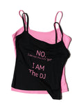 Colour-Block Layered Tank – Black & Pink