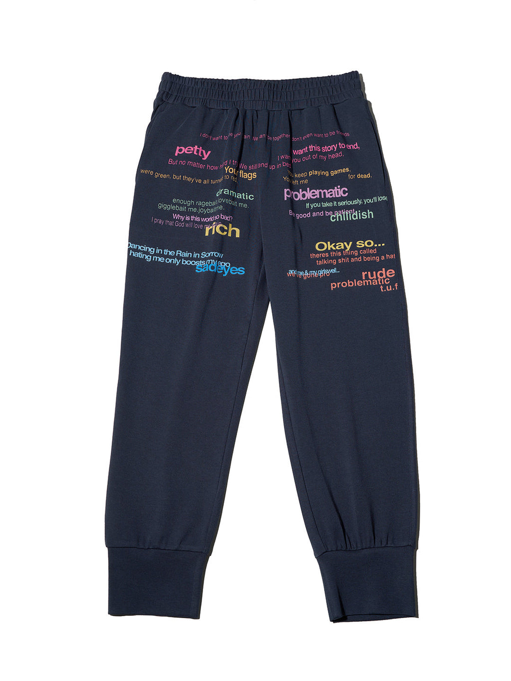 Colourful Slogan Drawstring Sweatpants