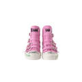 Pink graffiti high-top sneakers