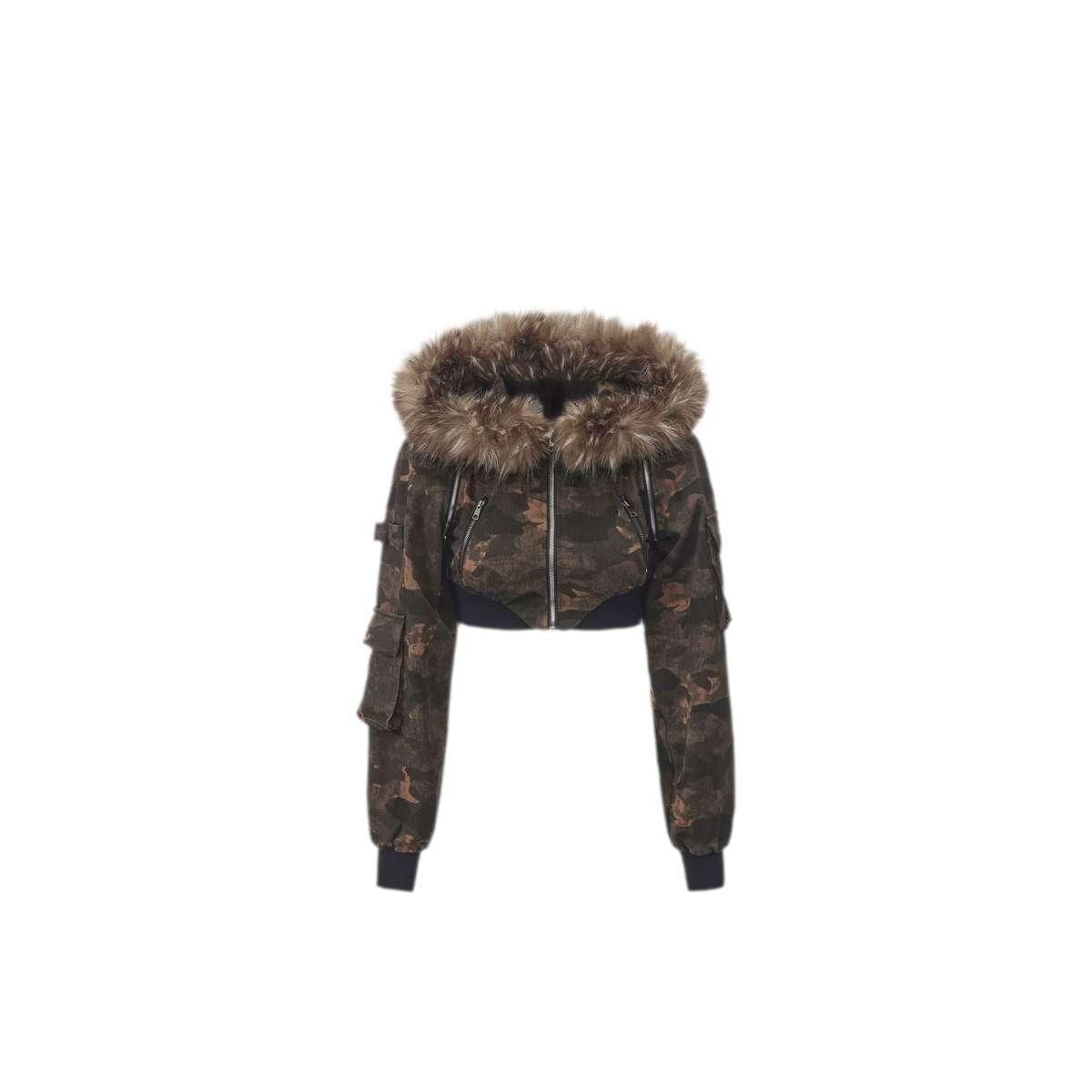 24ANS Camouflage Cropped Jacket Skirt Set - jacket