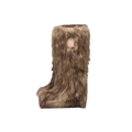 Brown eco-fur tall wedge boots