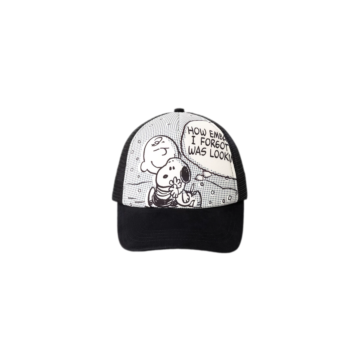 Contrast Panel Comic Print Trucker Cap