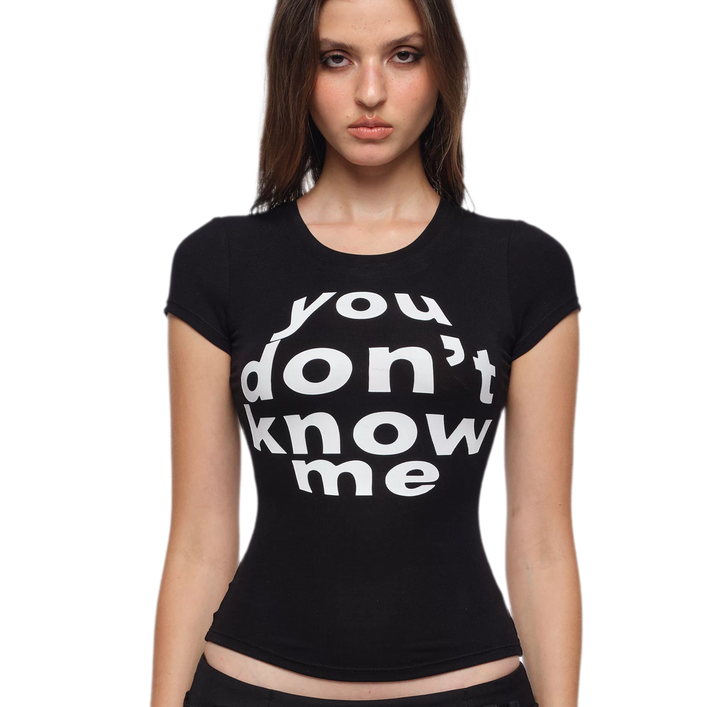 BUM STUDIO Slim Puff Logo Tee – Y2K Baby Tee with Raised Logo