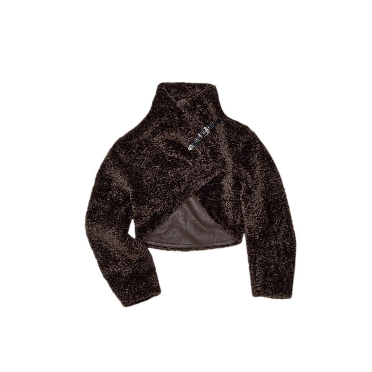 Plush Leopard Print Cropped Faux Fur Coat