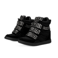 Black rivet platform sneakers