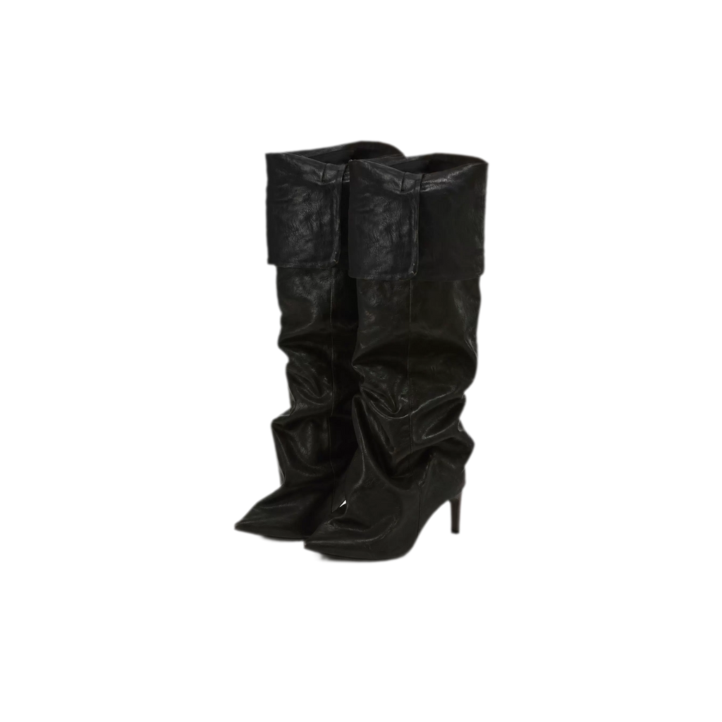 24ANS Pointed Toe Slouch Boots - Distressed Tall