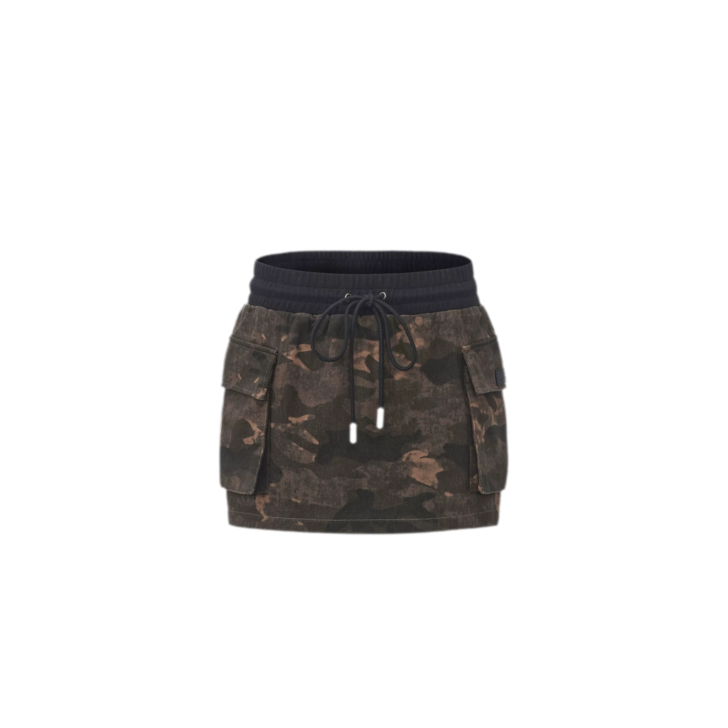 24ANS Camouflage Cropped Jacket Skirt Set - skirt
