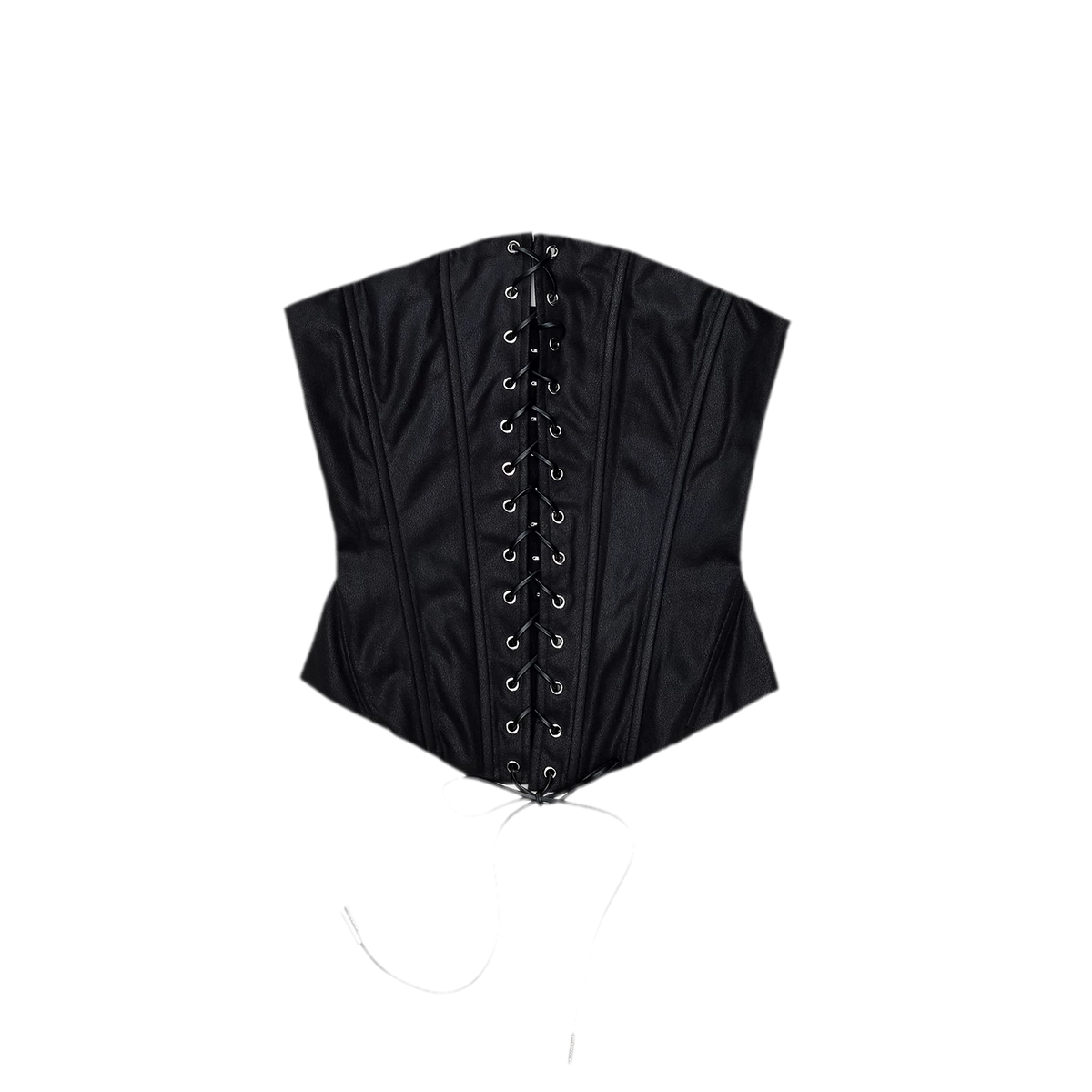 Washed Faux Leather Lace-Up Corset Belt