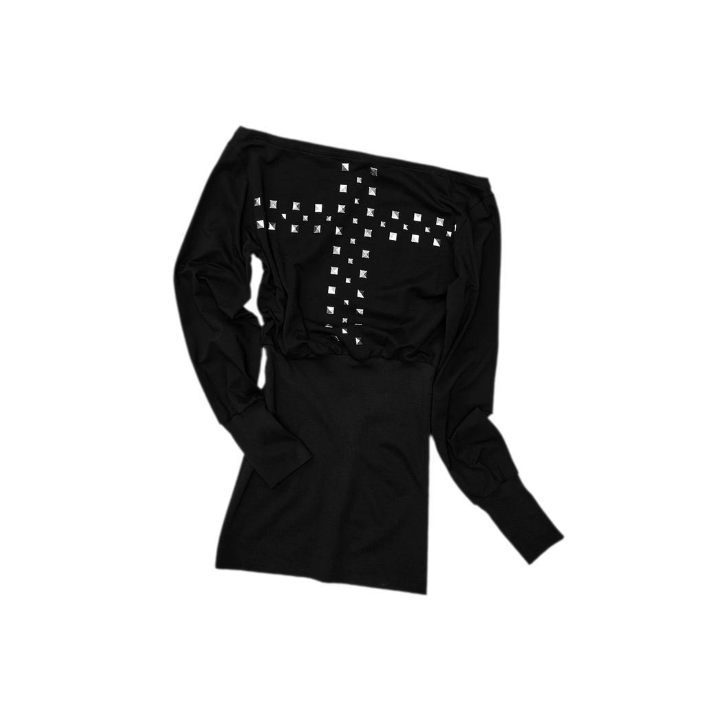 One-Shoulder Rhinestone Cross Bodycon Dress