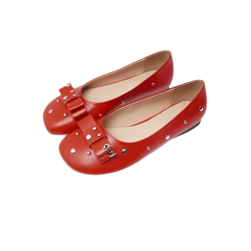 Red bow ballet flats