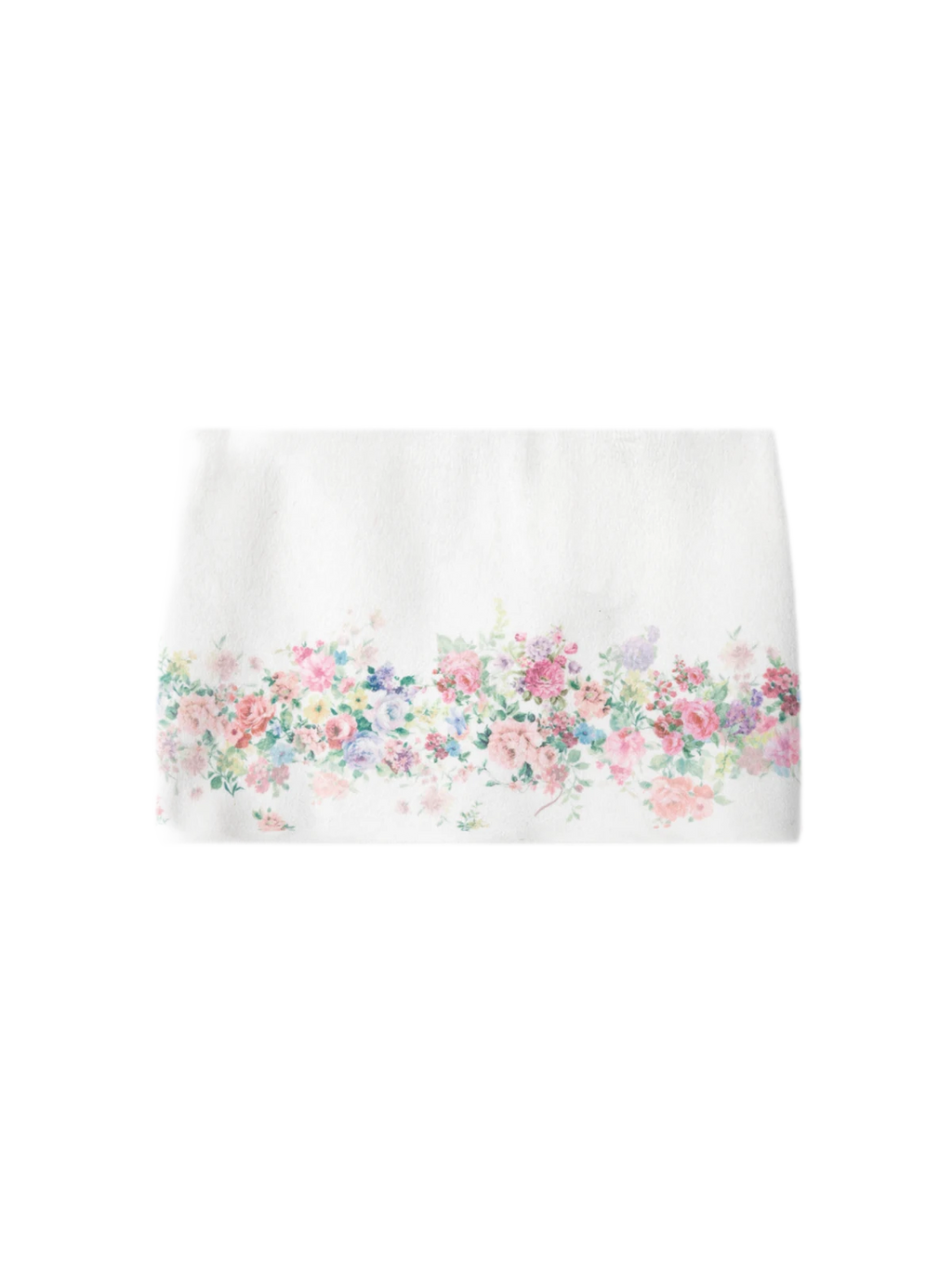 Vintage Floral Print Knit Sweater & Lyocell Skirt Set
