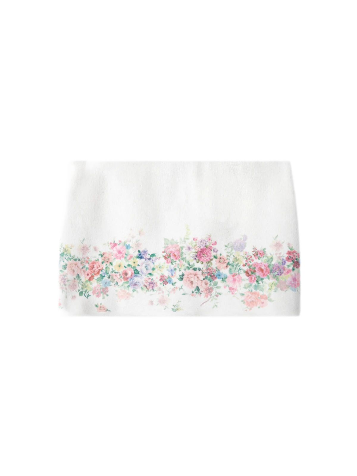 Vintage Floral Print Knit Sweater & Lyocell Skirt Set
