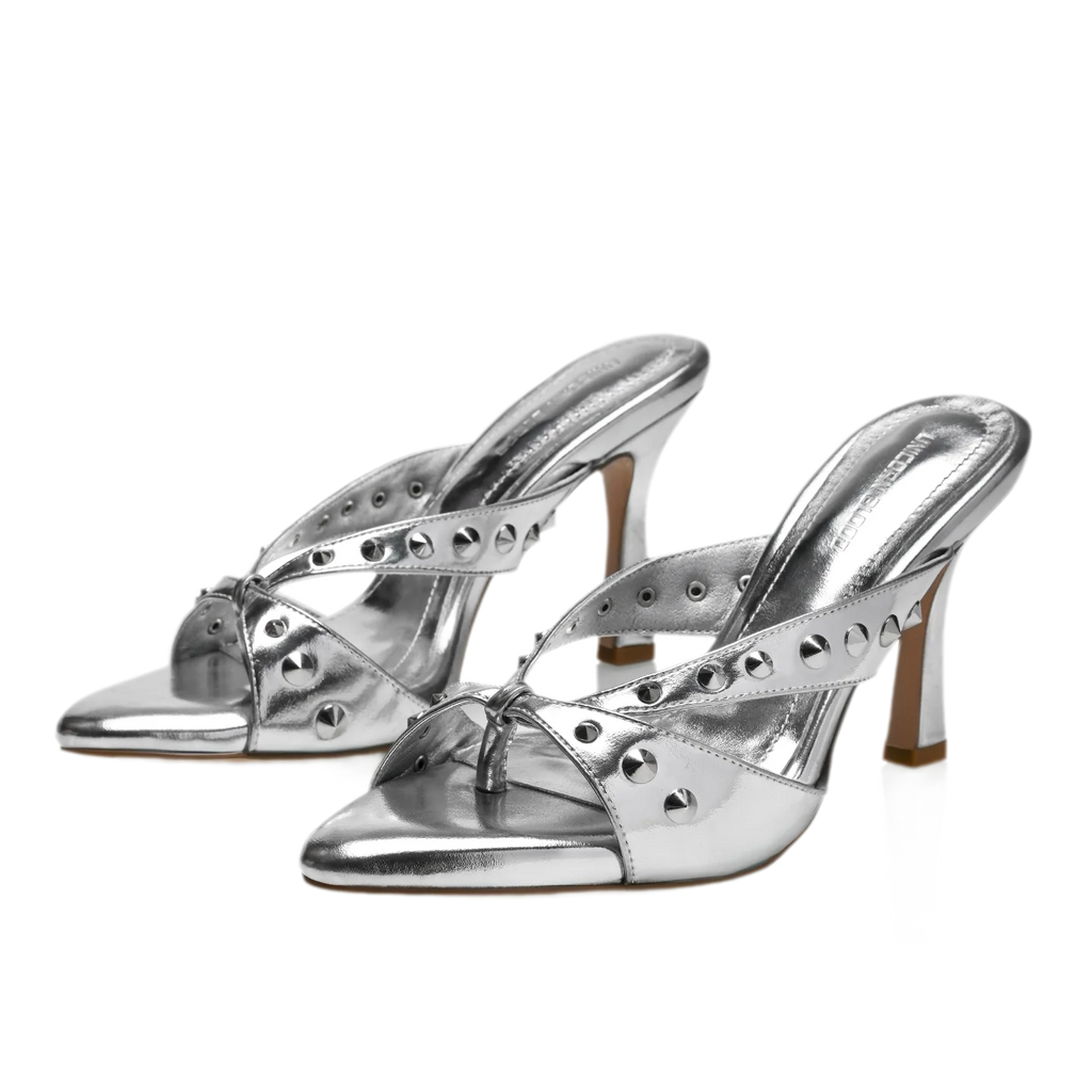 Rivet heeled sandals colorway