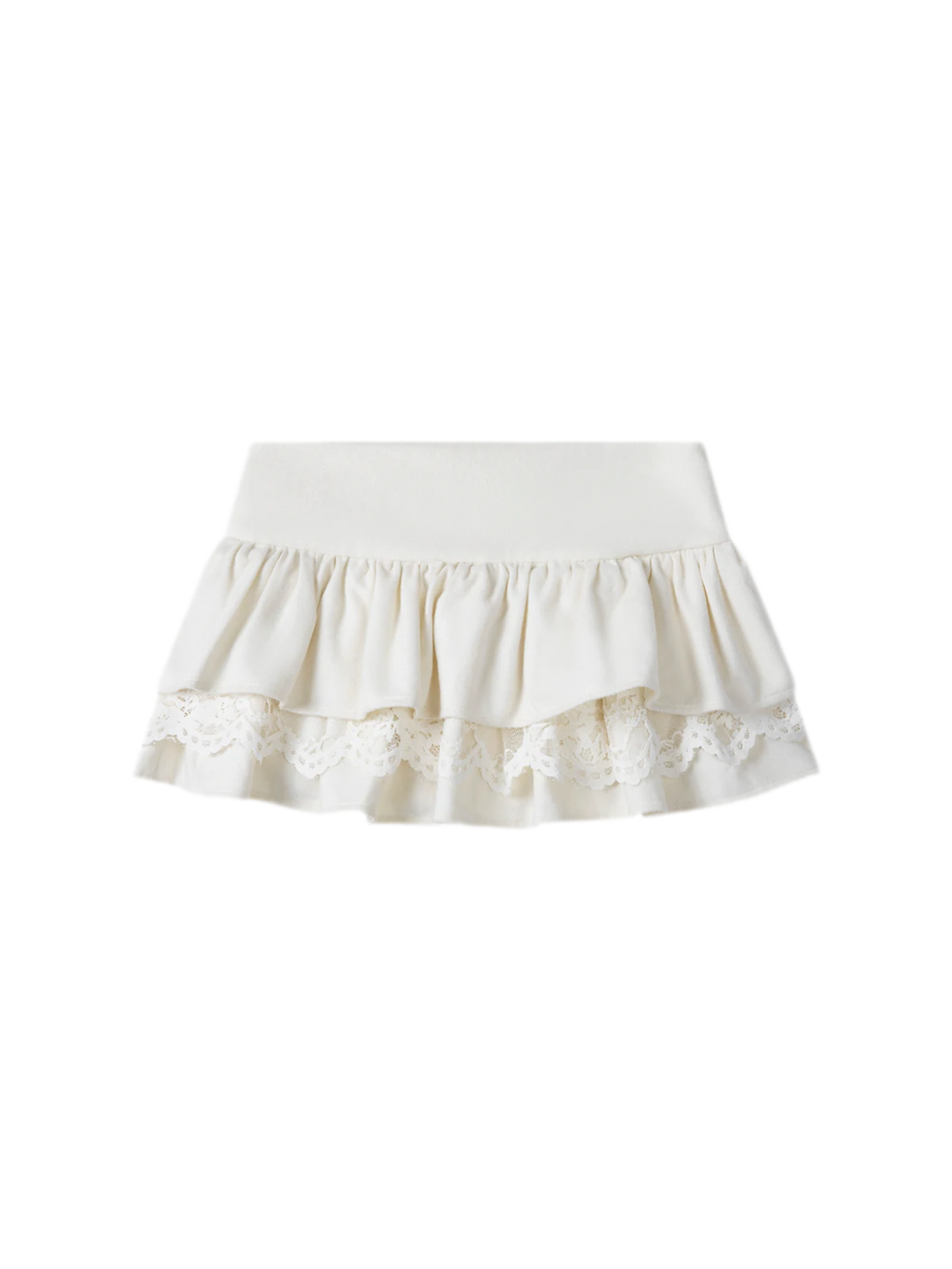 White Mohair Lace Knit Sweater & Skirt Set