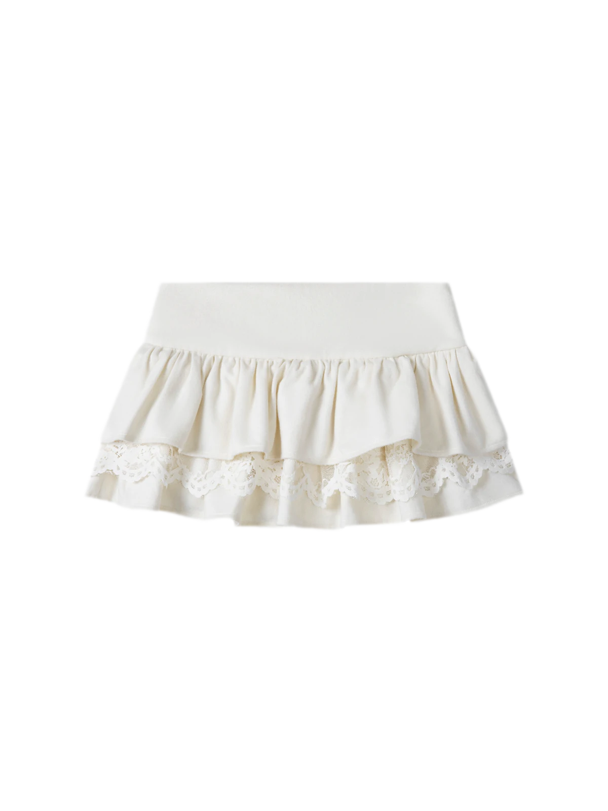 White Mohair Lace Knit Sweater & Skirt Set
