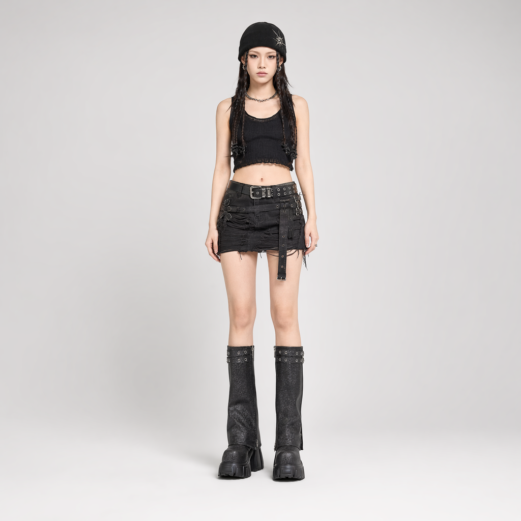 Platform Ankle Boots – Black Chunky Lug Sole Lace-Up Height-Boosting Boots